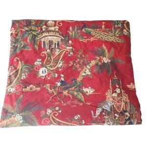 Pottery Barn Spice Route Duvet Full Queen Cotton Asian Elephants Red Bedding